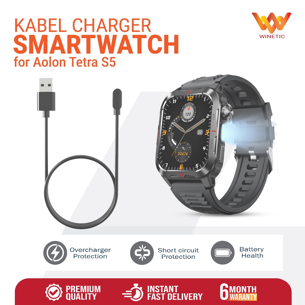 Kabel USB Charger Casan Smartwatch Jam Tangan Aolon Tetra S5 Magnetic Smart watch Type A Charging