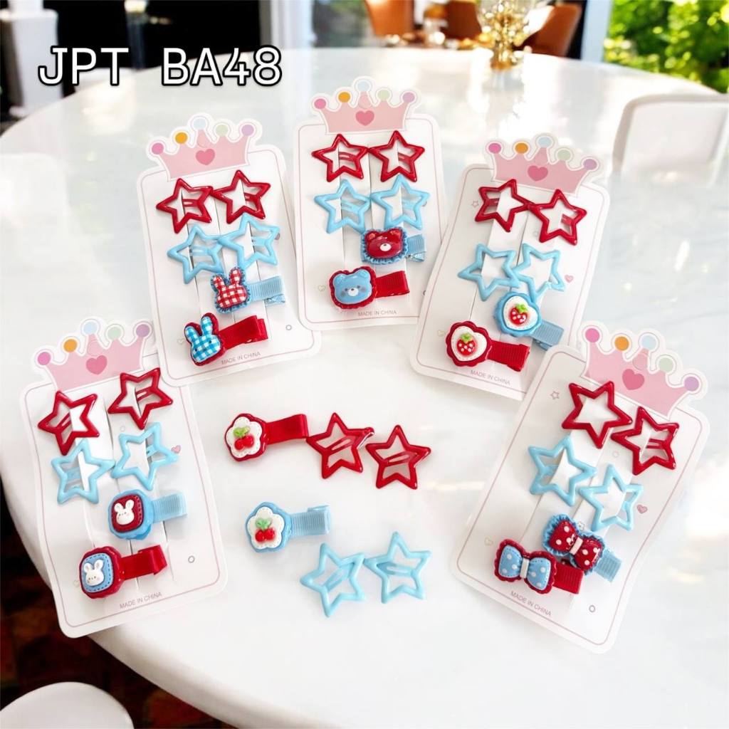 JPT BA48 - ISI 12 KARTON JEPIT ANAK 6IN1 TIK TOK BINTANG +  BUAYA MIX MOTIF