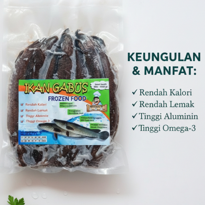 Ikan Gabus / Kutuk Frozen 1kg – Ikan Beku Segar Higienis Siap Olah Budidaya Kolam Bersih