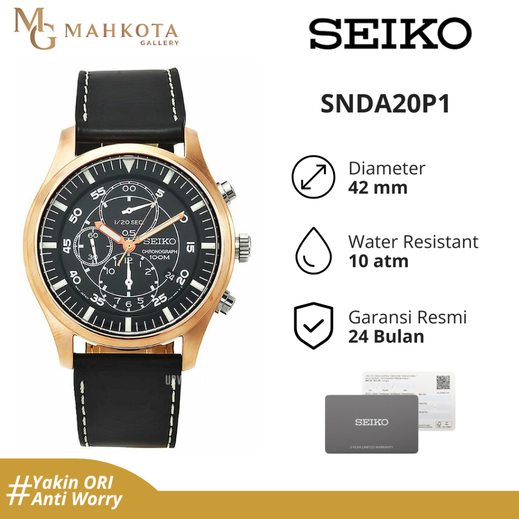 Jam Tangan Pria SEIKO SNDA20P1 Strap Kulit Original dan Bergaransi Palembang