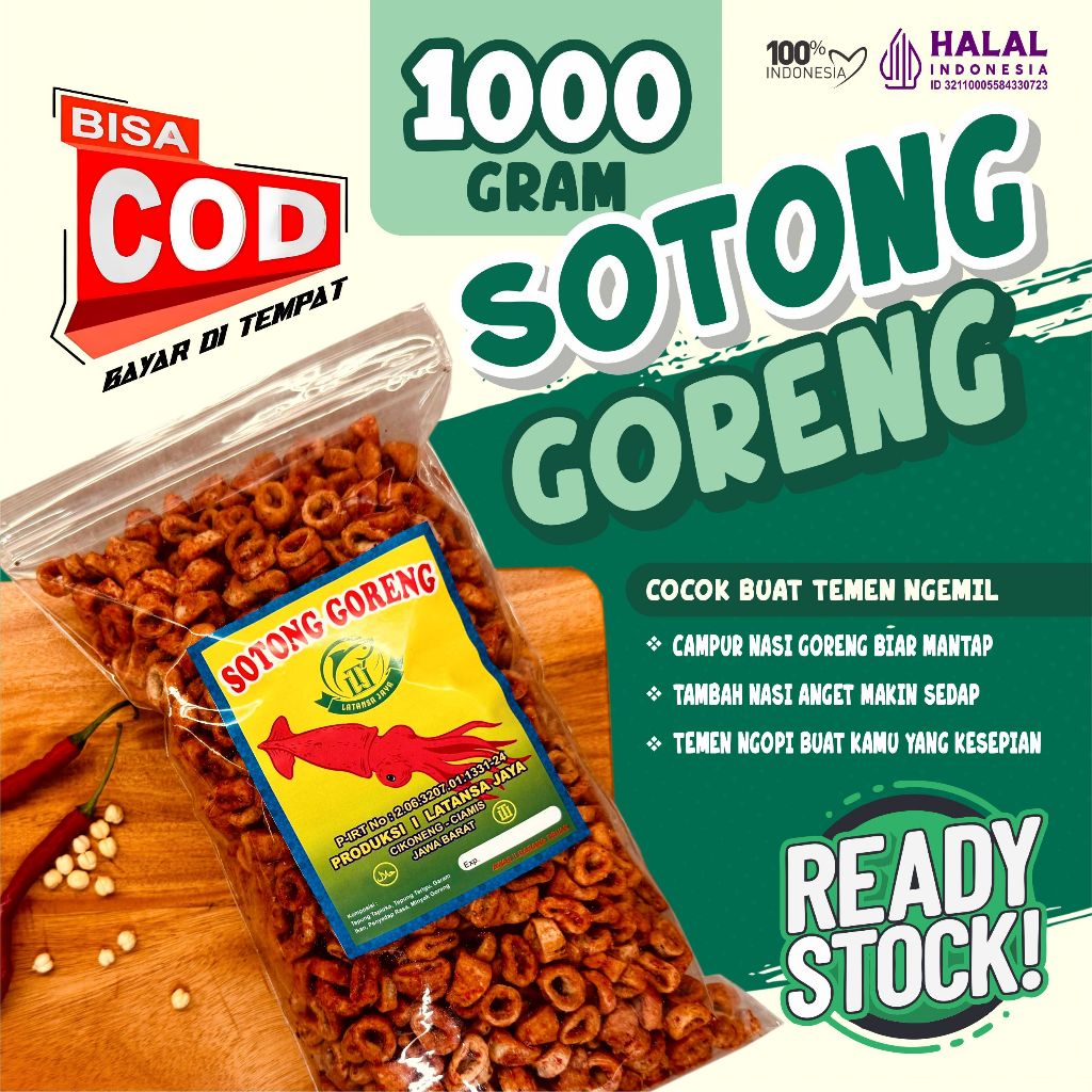 (TERLARIS) 1 kg / 1000gr SOTONG GORENG - Cemilan Latansa Snack