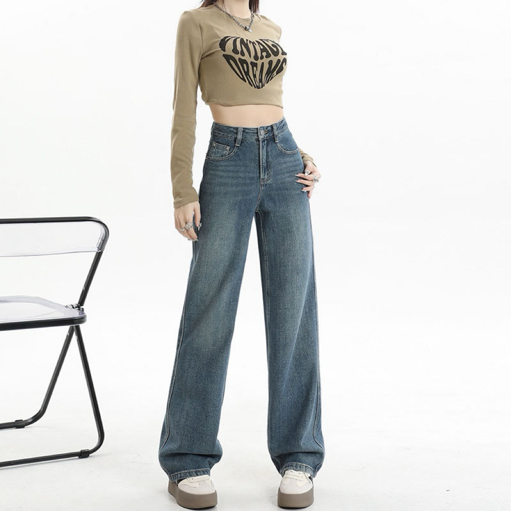 JJ Studio Celana Jeans Wanita Highwaist Wide Kulot Jeans Import Jeans Korean Style