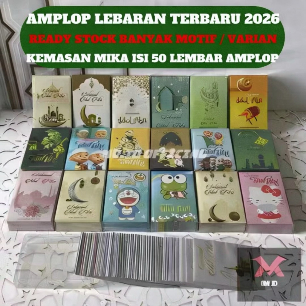 AMPLOP LEBARAN IDUL FITRI (ISI 50 LEMBAR) AMPLOP KARAKTER ANGPAO THR GIFT LEBARAN HARI RAYA EID MUBA