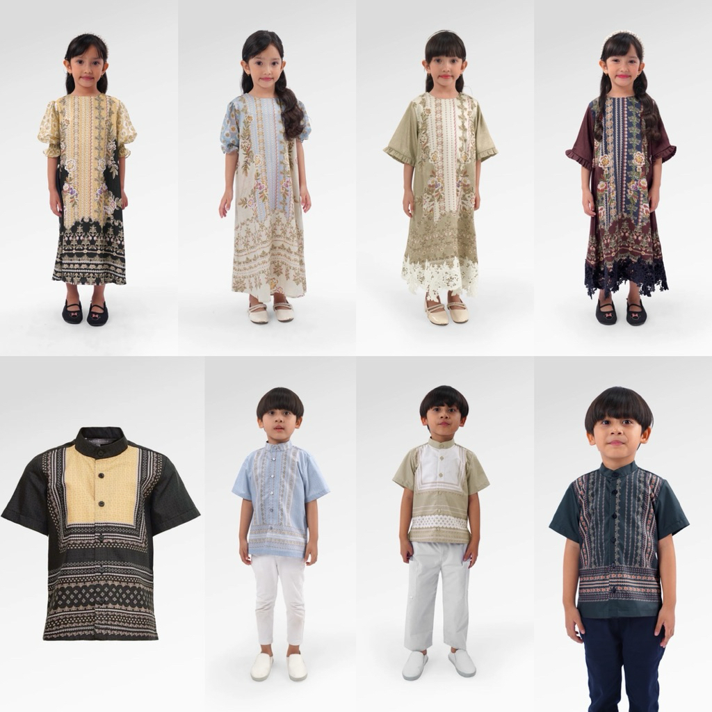 [baca deskripsi‼️] BLOOMING EID PUFFY DRESS KIDS BLOOMING EID KIDS DRESS PRINT DRESS LEBARAN ANAK BE