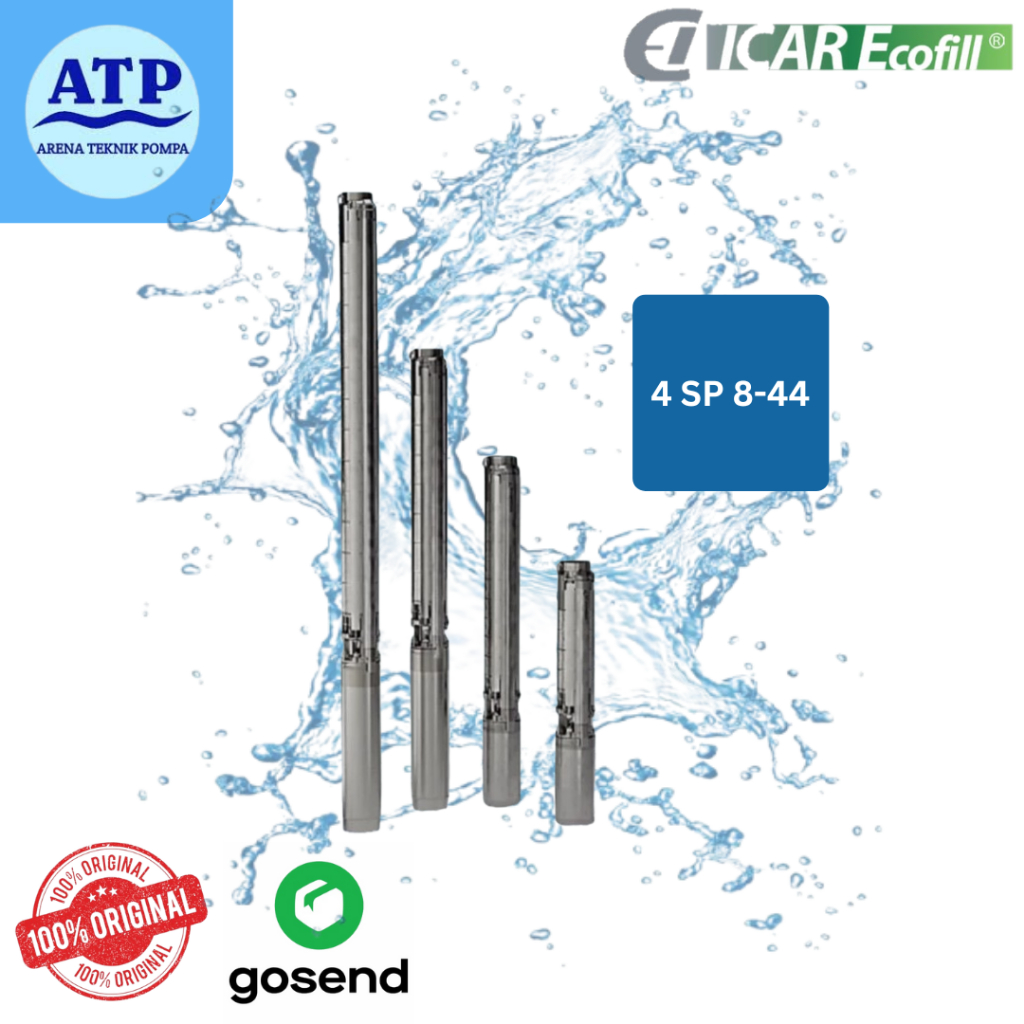 Icar Ecofill 4 SP 8-44 Submersible Deep Well - Pompa Sumur Dalam