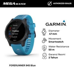 Jam Tangan GARMIN Pria Original FORERUNNER 945 Blue