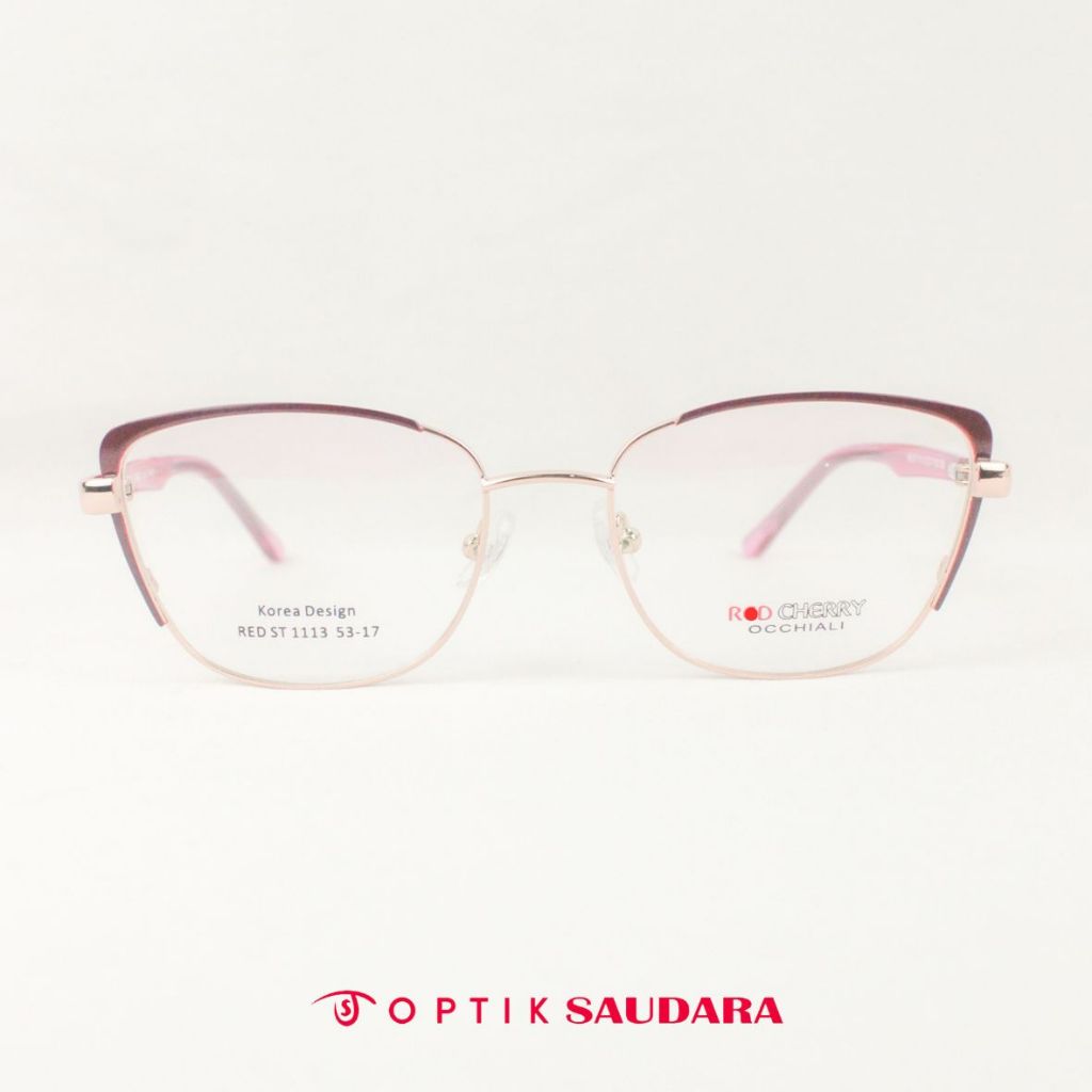 Optik Saudara - Frame Red Cherry - Kacamata Korea Wanita Stylish F RED ST1113 C68 53