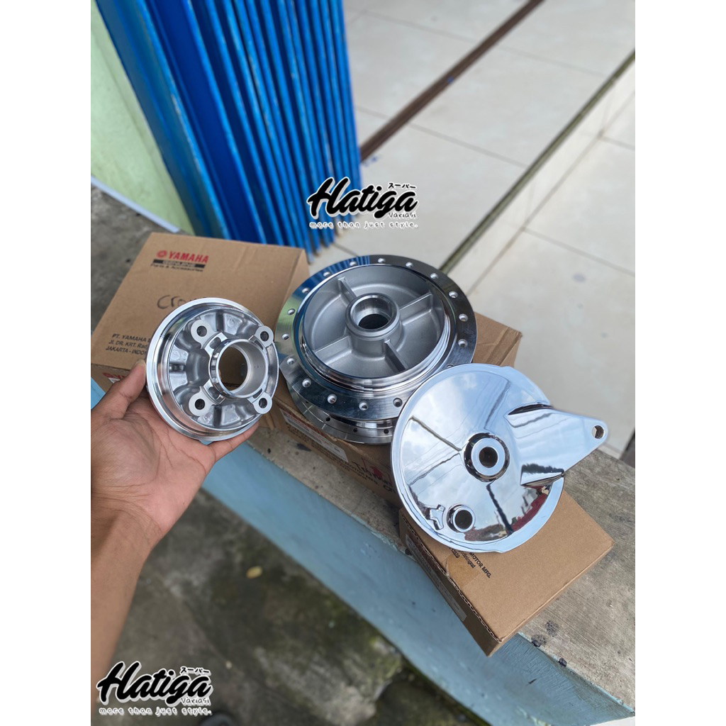 TROMOL BELAKANG RX KING ORIGINAL YIMM YAMAHA FULLSET BUBUT CNC TUTUP KAMPAS CROM