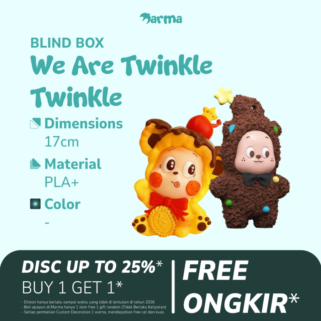 Blind Box We Are Twinkle Twinkle 17cm | Figure Lucu 3D Printing PLA+ | Hiasan Meja, Koleksi & Gift