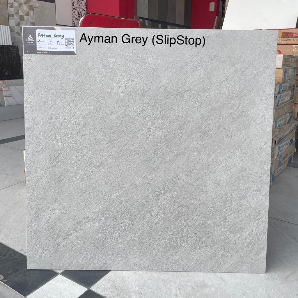 Granit 60x60 Grey ARNA Ayman Grey Anti Slip | Granit Lantai 60x60 Abu Permukaan Kasar