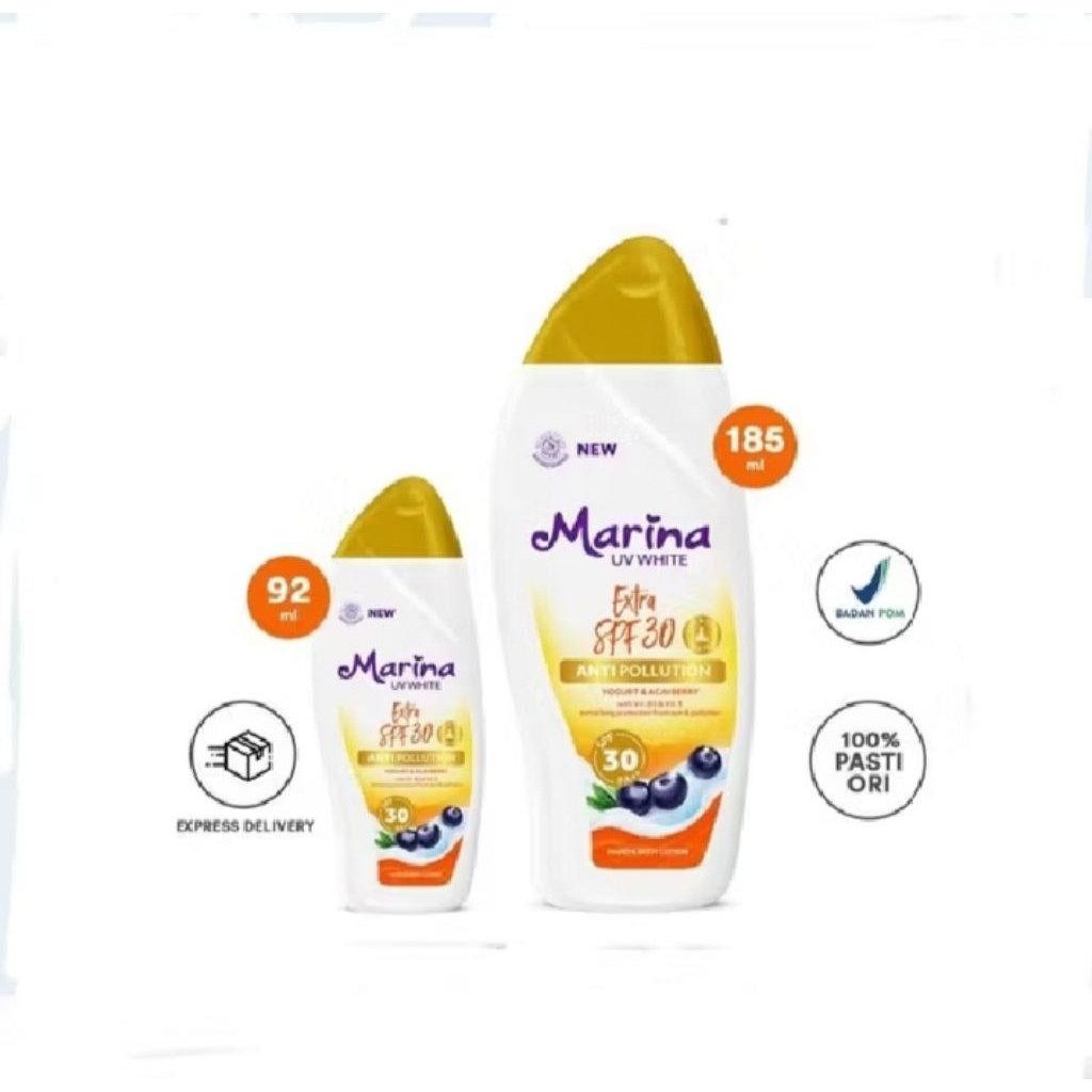 [TSARAYA] MARINA UV WHITE BODY LOTION 92ML & 185ML (EXTRA SPF 30, HEALTHY AND GLOW, BRIGHT AND FRESH