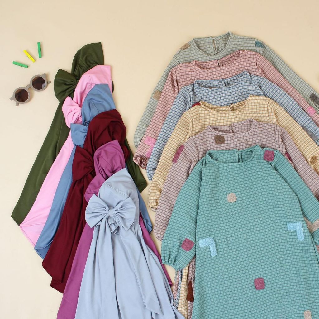 GAMIS+HIJAB ANAK CEWEK USIA 3-5TAHUN