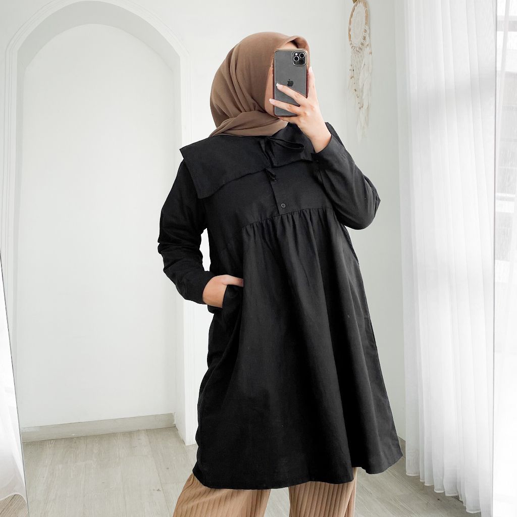 RAYA TUNIK - FLOTTILICIOUS / TUNIK POLOS / BAJU MUSLIM / KOREAN STYLE / FASHION OUTFIT / OOTD HIJAB
