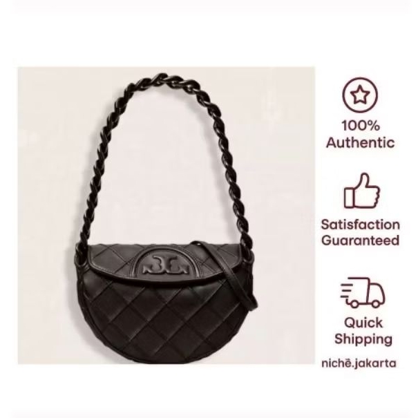 TORY BURCH FLEMING Soft Mini Crescent Bag Black