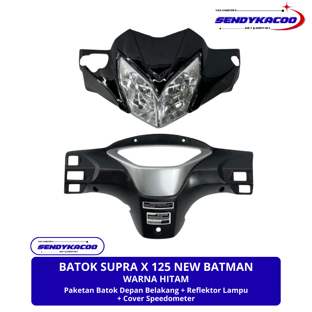 Batok Kepala supra x 125 Batman Komplit hitam / Batok Supra x 125 Batman