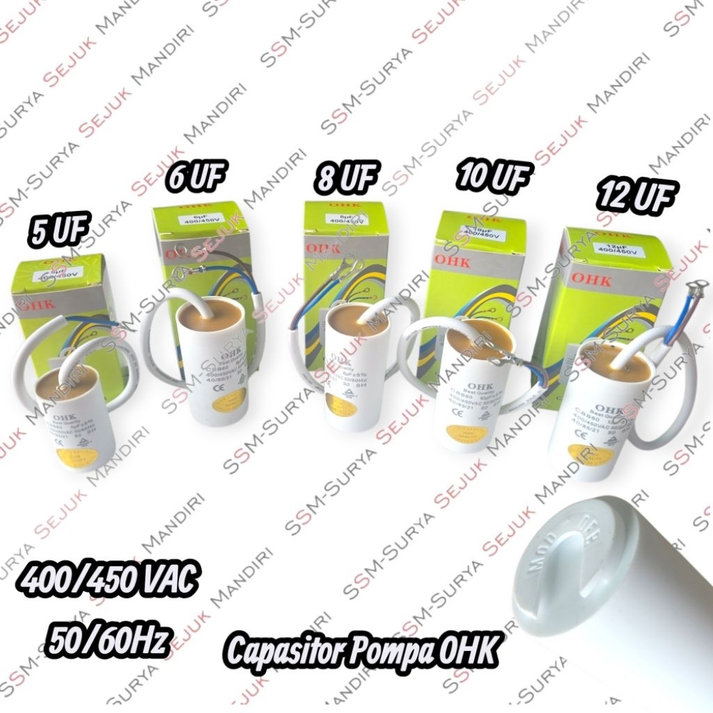 Kapasitor Pompa Air Merk OHK
