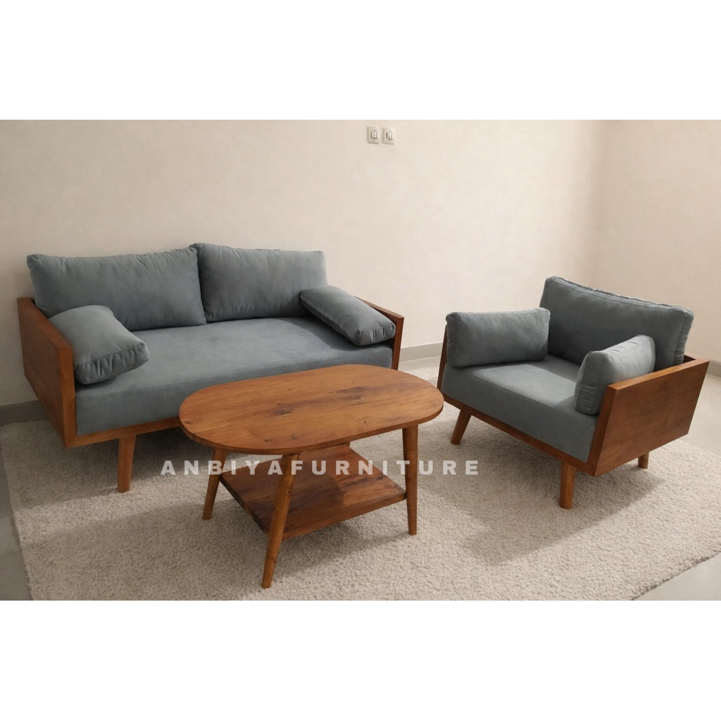 Sofa Kayu Minimalis Ruang Tamu - Sofa Ruang Tamu - Sofa Kayu - Sofa 3 Seater - Sofa 2 Seater - Sofa 