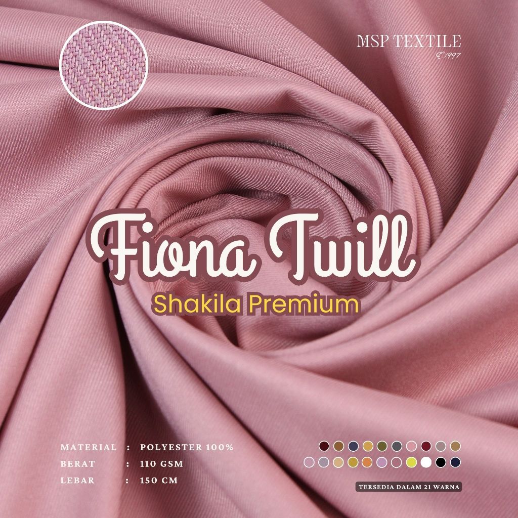 KAIN TENUN SHAKILA PREMIUM FIONA TWILL SERAT POLYESTER