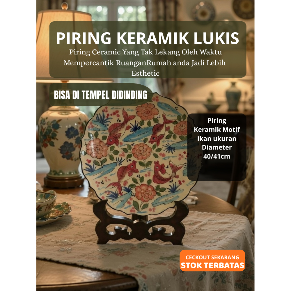 PIRING KERAMIK HIASAN RUMAH PAJANGAN ESTHETIC