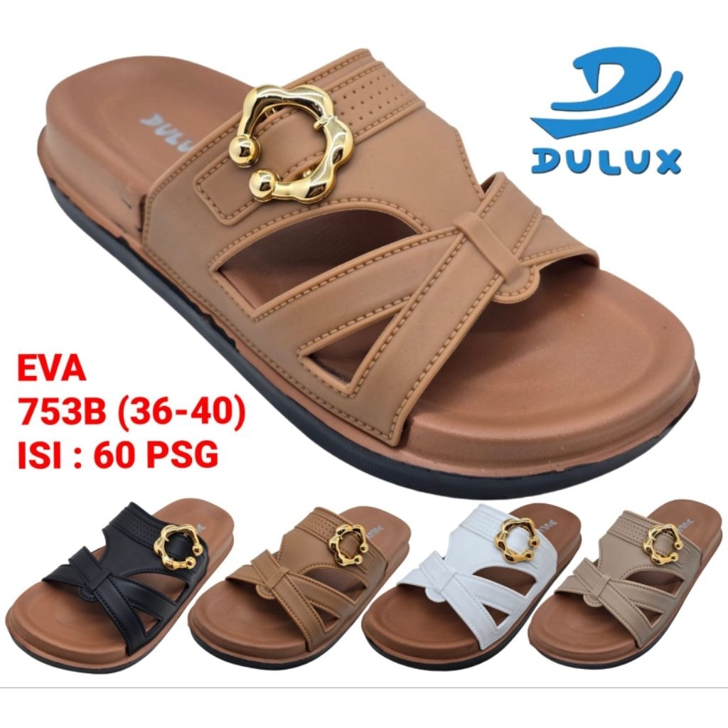 DULUX Sandal Slop karet wanita anti licin sandal viral DULUX 753B