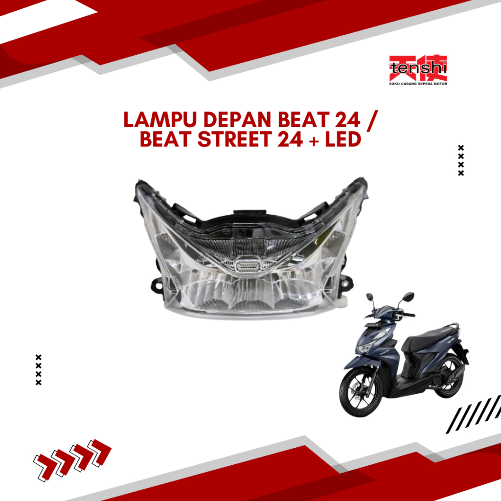 Reflektor Lampu Depan Motor Beat 2024 / Beat Street 2024 + LED | Tenshi
