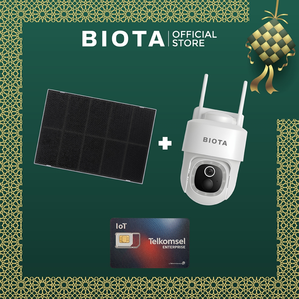BIOTA Smart Camera Edge 4G PTZ + Solar Panel - CCTV Tanpa WiFi - CCTV SIM Card 4G Tenaga Surya + Sim