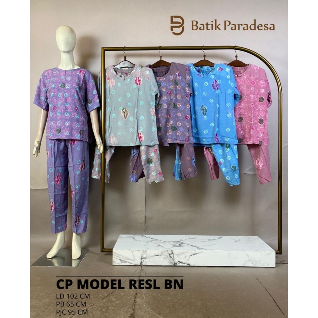 Daster Batik Pekalongan Setelan Celana Panjang Model Resleting All Size Batik Paradesa by Batik Huza