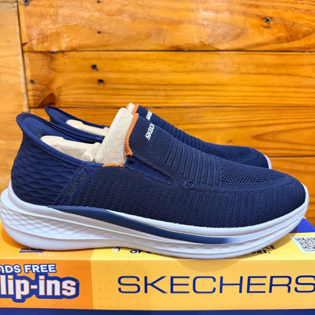 2 VARIASI WARNA SIZE LENGKAP SEPATU SKECHERS SLIDE OSIAS 211076 CHOCOLATE BROWN & NAVY COD ORIGINAL 