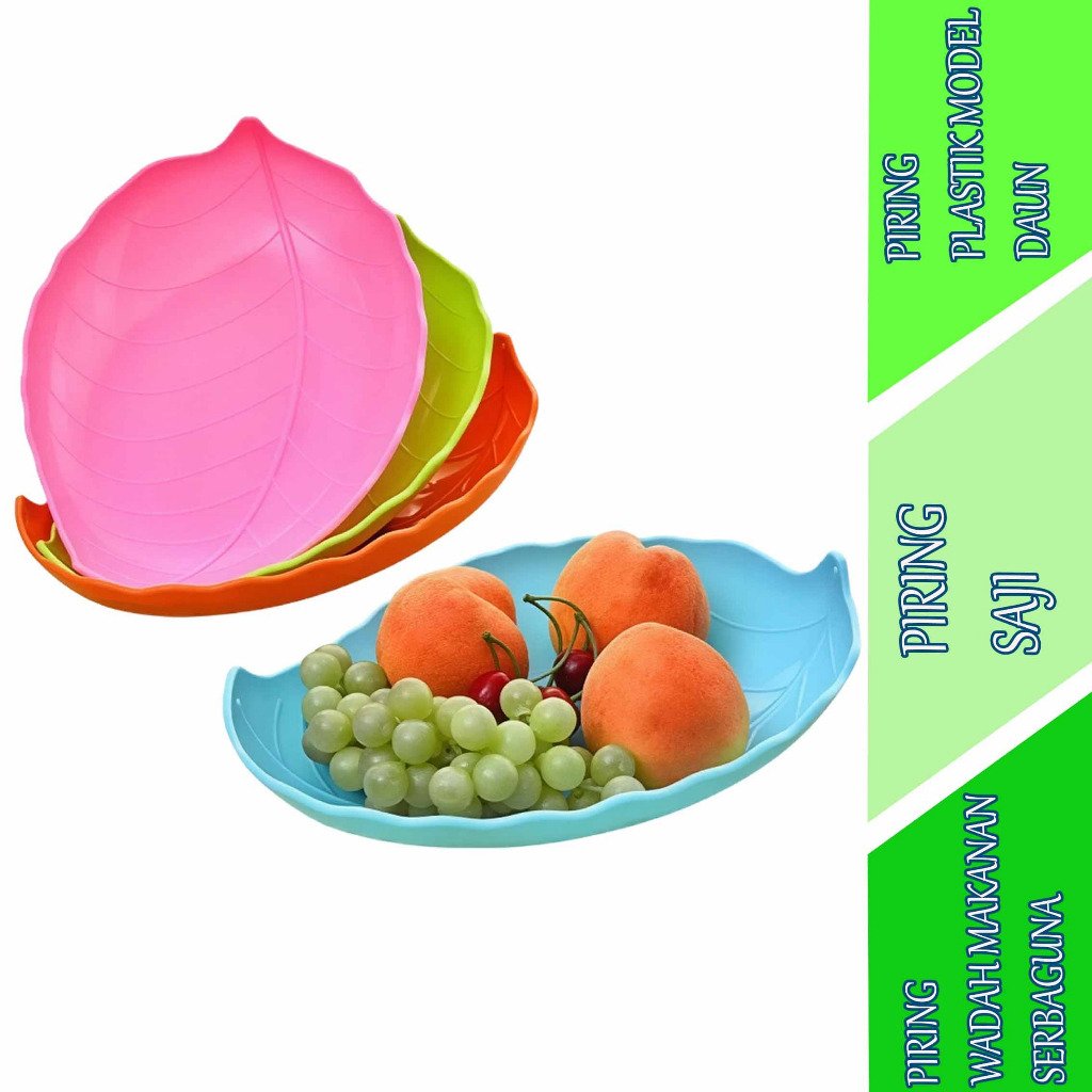 Piring Wadah Makanan Serbaguna - Piring Saji - Piring Plastik Model Daun - 1pcs