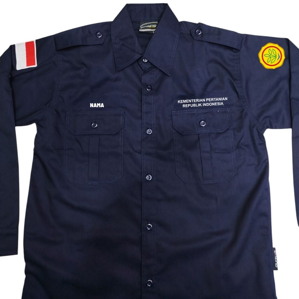 Jual Baju Kementrian Pertanian Full Bordir Free Bordir Nama & Logo Kementrian Pertanian Seragam Kerj
