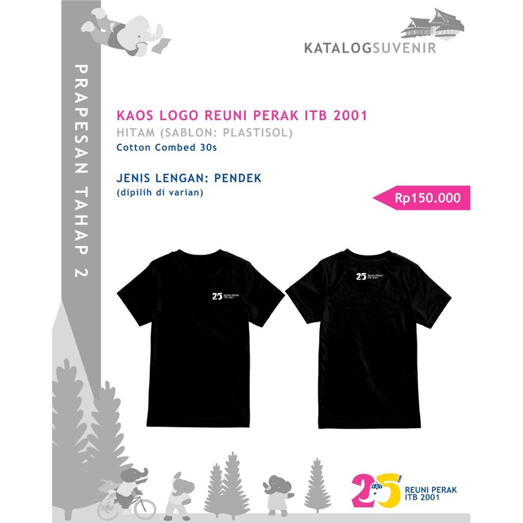 Kaos Hitam Logo Reuni Perak ITB 2001
