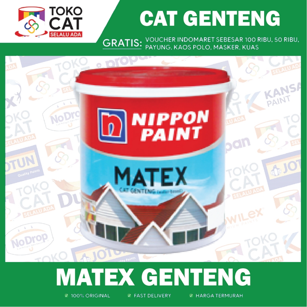 Cat Genteng | Nippon Paint Matex Genteng Putih / Warna 2.5 L | Kemasan Galon
