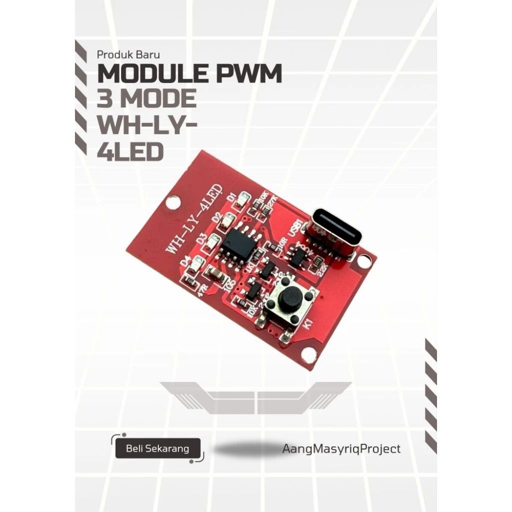 Modul PWM Senter Kepala Headlight 3 Mode (Terang, Redup, SOS)