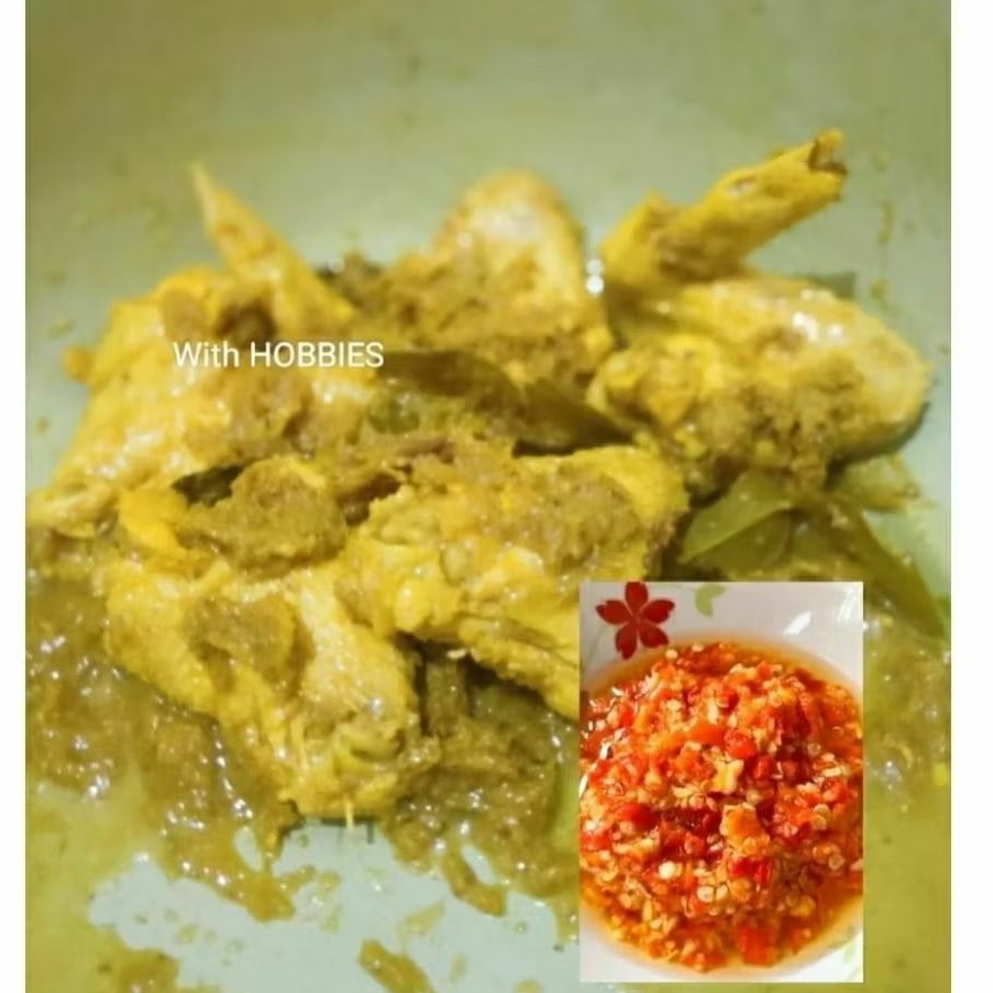 Ayam Ungkep Bumbu Kuning | Stok Frozen | Sayap 4 Pcs | Sambal Geprek