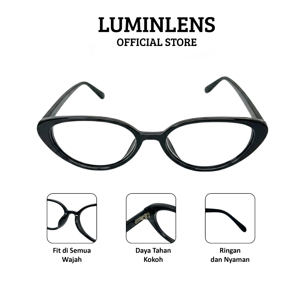 Frame Mika Kacamata Wanita Fashion Minus dan Normal Oval Kecil Antiradiasi Bluecromic Photocromic