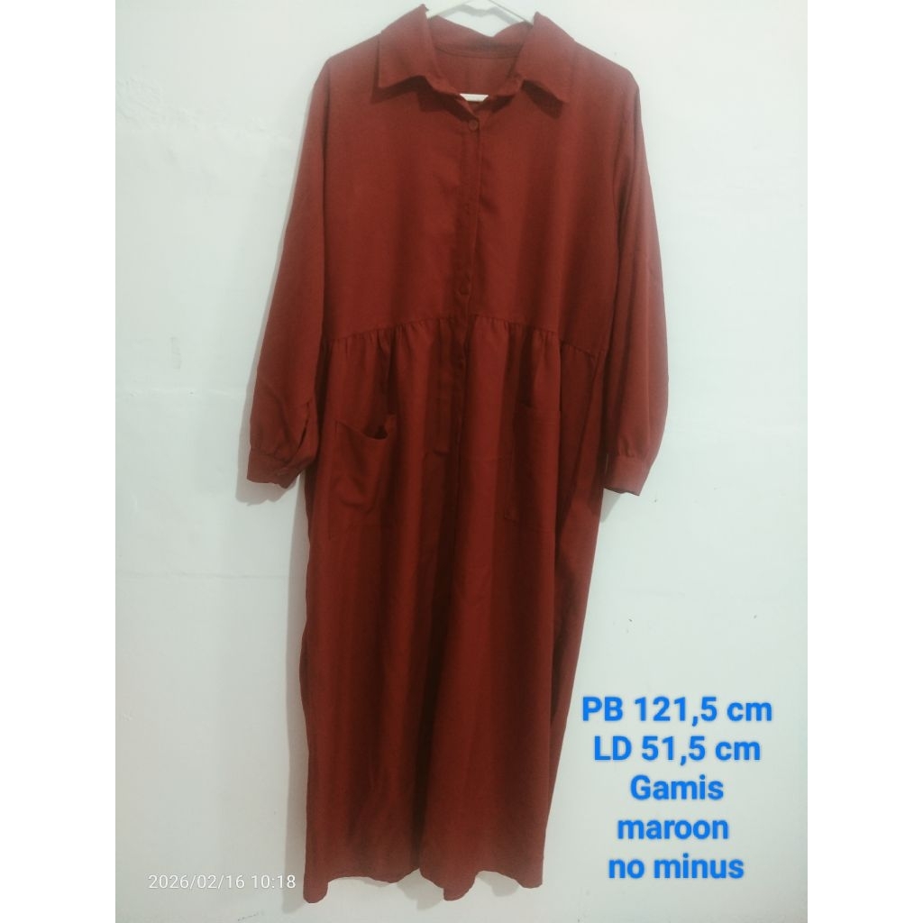 prelove gamis merah maroon