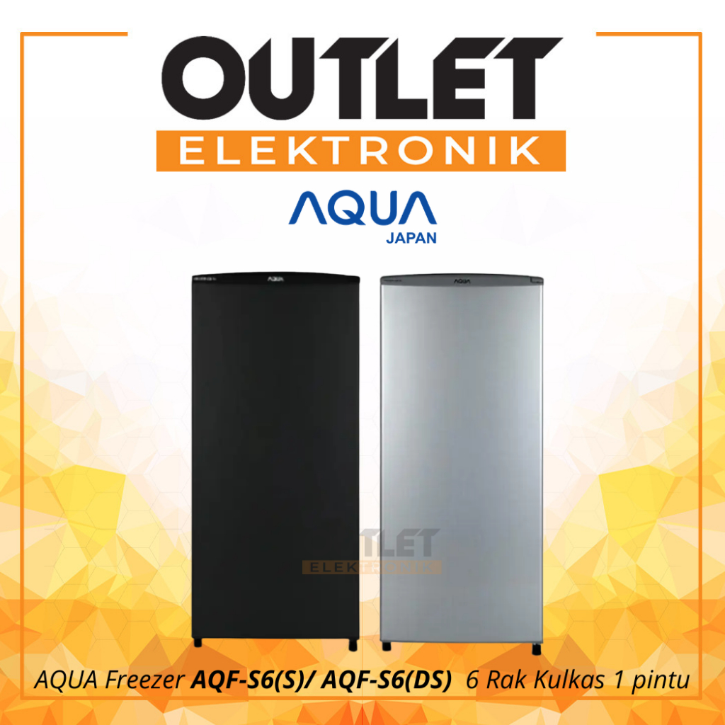 AQUA Freezer Kulkas 1 Pintu AQF-S6(S) / AQF-S6(DS) / AQFS6S / AQFS6DS 6 Rak Standing Freezer Hemat E
