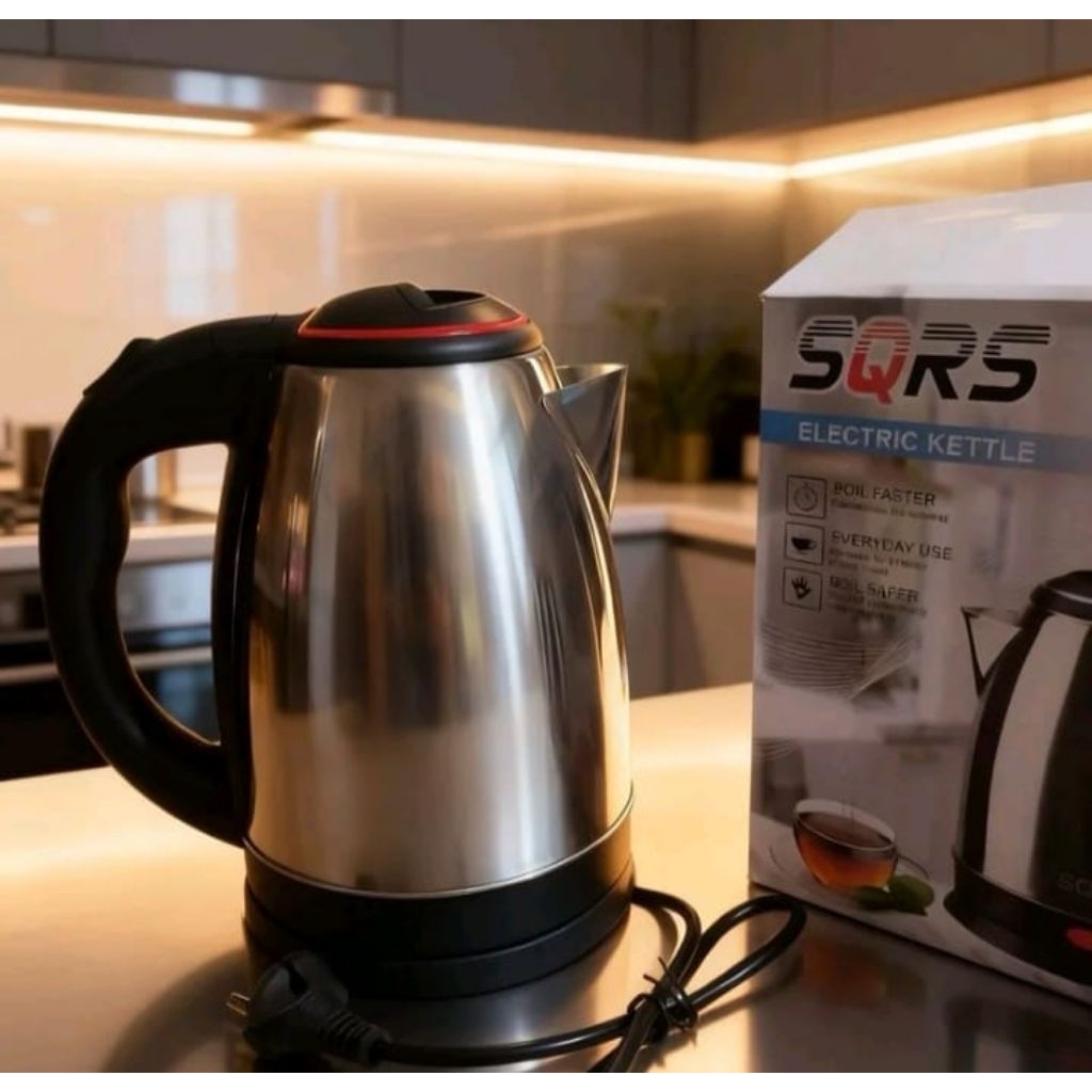 SQRS Elektric Kettle Teko Stainless Listrik 2 Liter Bagus Kualitas Terjamin
