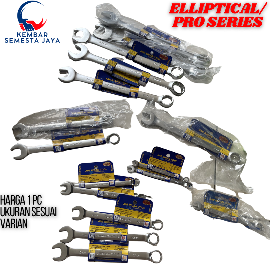 AMERICAN TOOL Kunci Ring Pas ELLIPTICAL Professional Series 12 PT Torsi Tinggi Presisi Tinggi Anti S