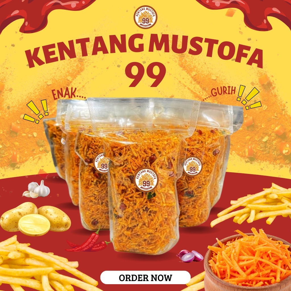 Kering kentang mustofa pedas manis 150 gram renyah daun jeruk premium