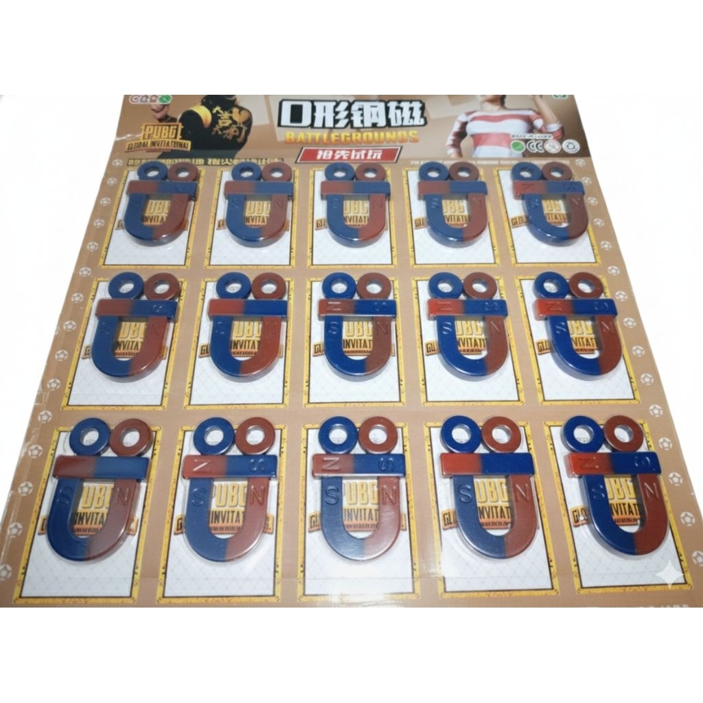 magnet edukasi / mainan magnet batang / magnet U / U I O / magnet praktikum