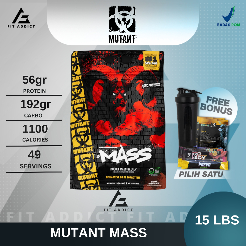 Mutant Mass 15 Lbs 15Lbs 15Lb 15 Lb Mass Muscle Gainer MutantMass