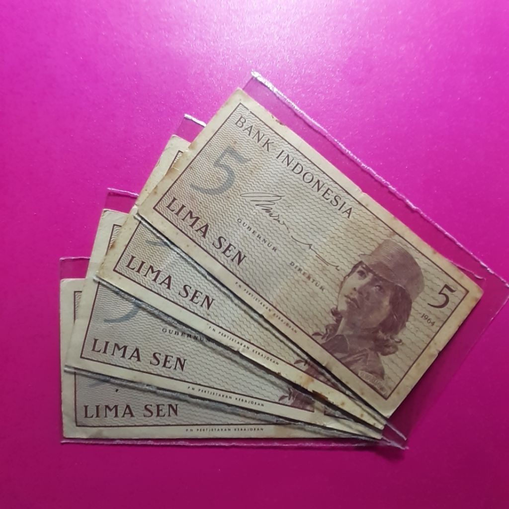 uang kuno 5 sen dwikora atau sukarelawan tahun 1964