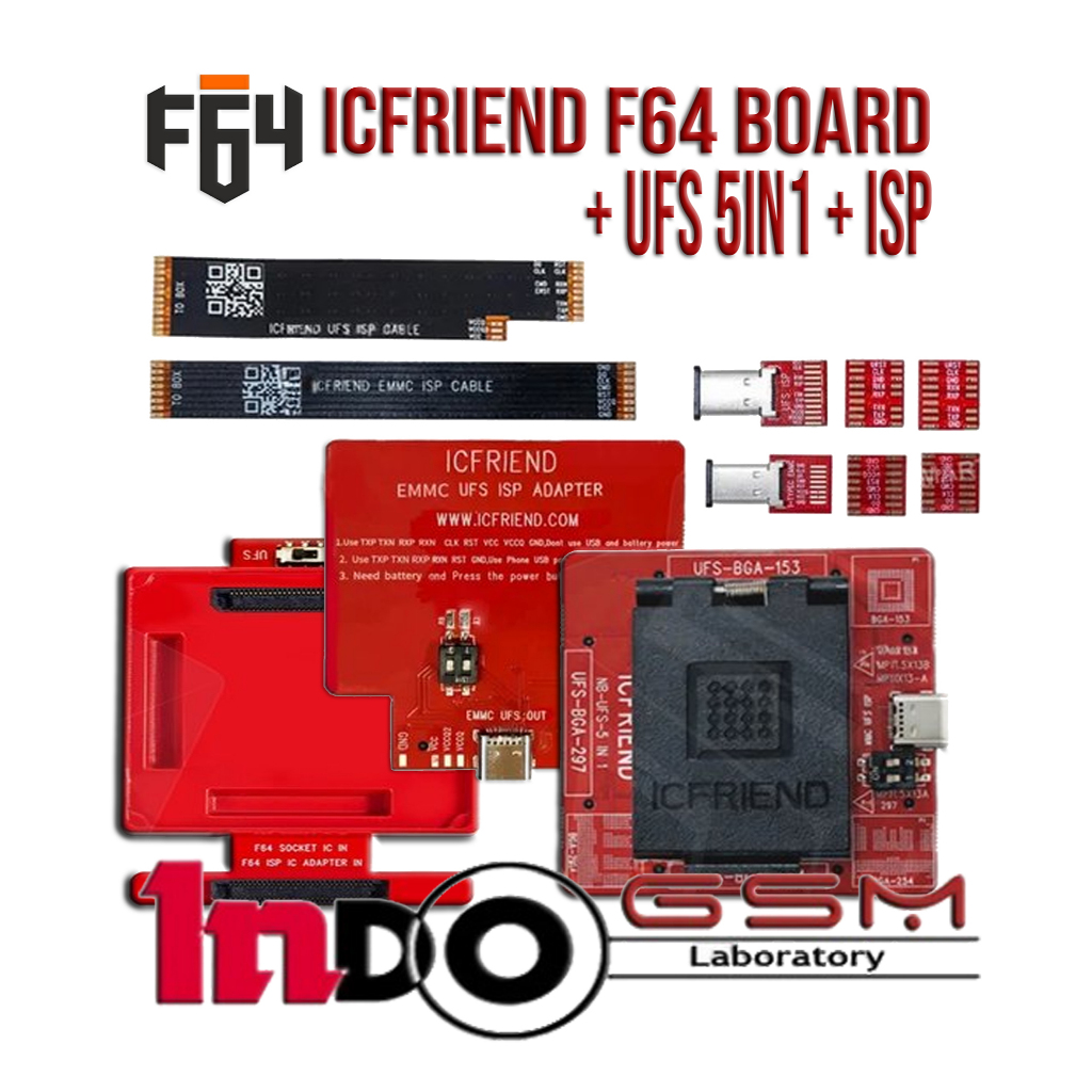 Socket UFS IC Friend 5in1 Adaptor F64 BGA UFS Terbaru Kompatibel Multiplataform - IcFriend F64 UFS 5