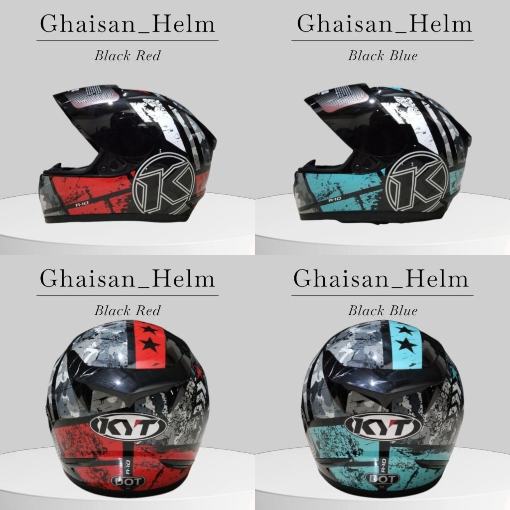 HELM KYT R10 SERI #3 BLACK RED | BLACK BLUE ORIGINAL