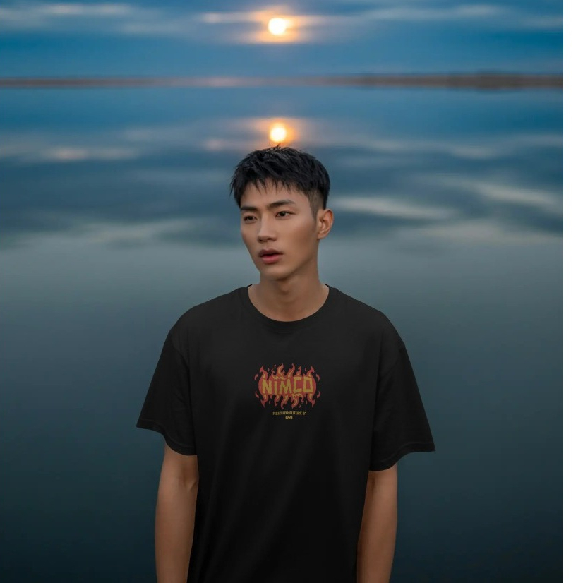 Ready Stock - Kaos Nimco Vision 009 S21 Hitam Tshirt Nimco Api - Kaos pria distro original 100%
