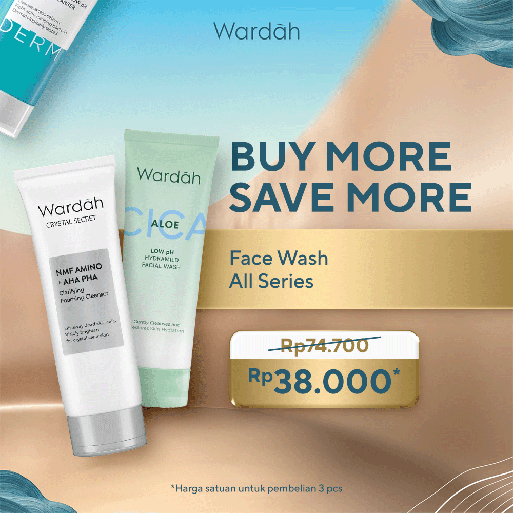 WARDAH Facial Wash All Series - Acnederm, C-Defense, Lightening, Perfect Bright, Nature Daily, Cryst