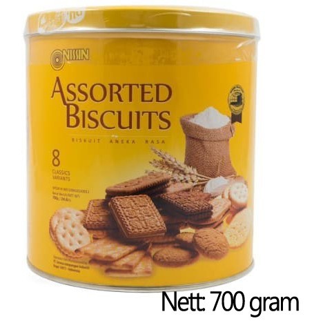 NISSIN Assorted Biscuit Yellow kuning Kaleng 700g 700 gram