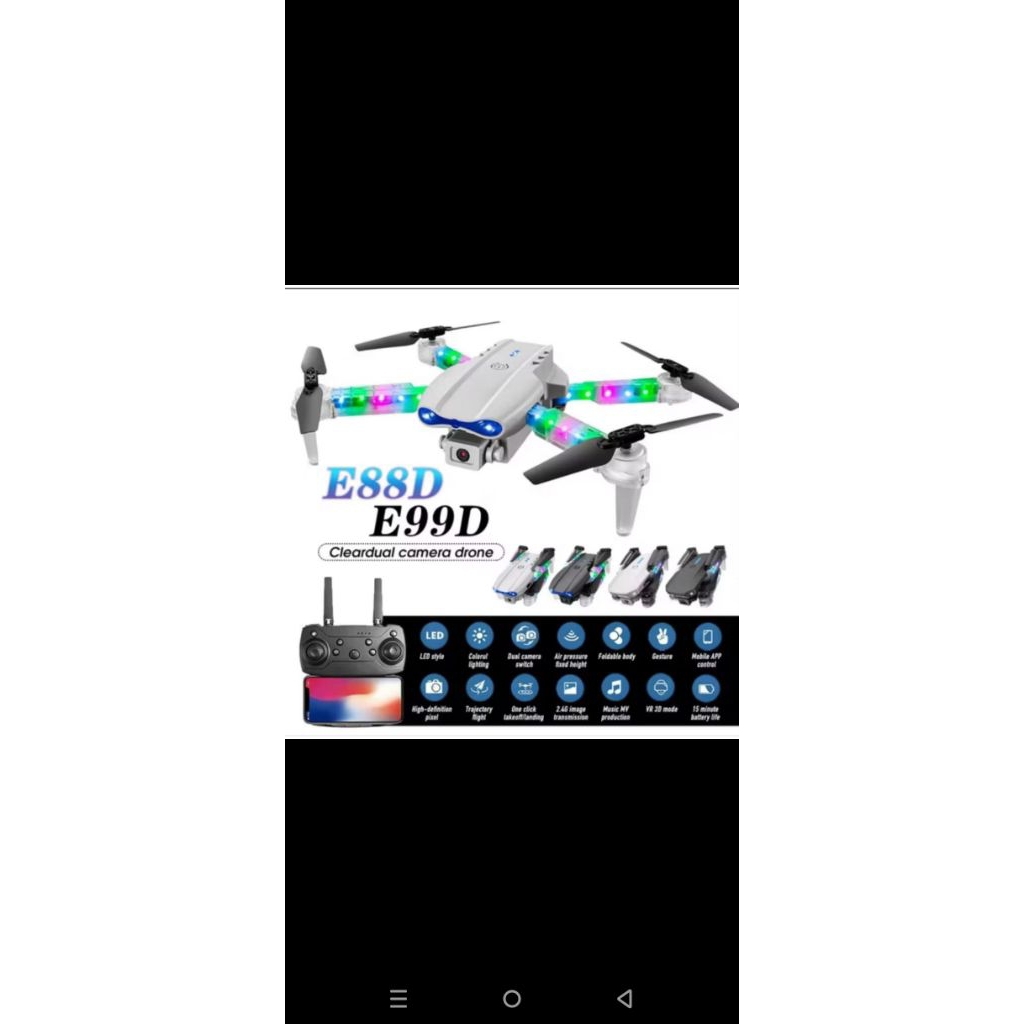Promo E88 Pro Drone/E99 Pro Drone Anti Tabrak Drone Mini Dengan Kamera HD Drone Smart Drone /E99 Dro