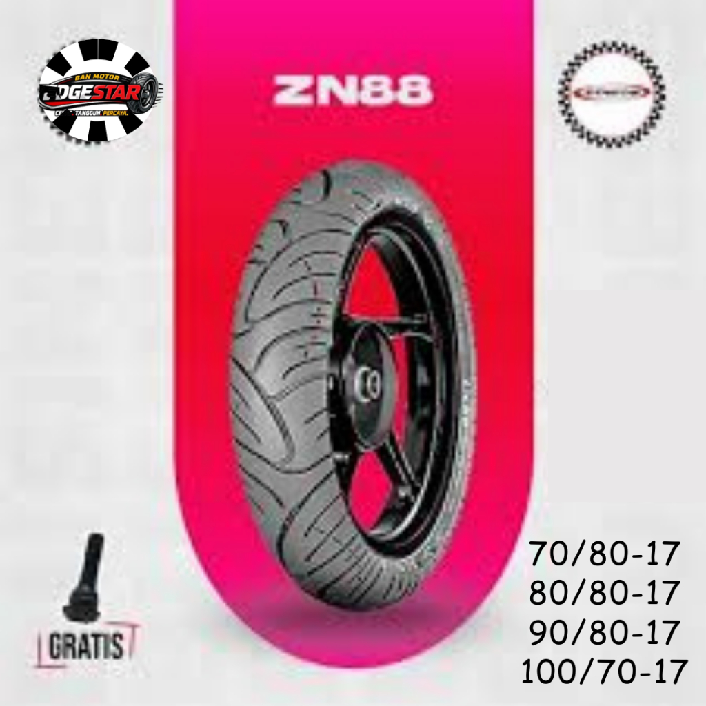 BAN ZENEOS RING 17 70/80 80/80 90/80 100/70 ZN88 SATUAN/SEPASANG BAN TUBELES MOTOR BEBEK